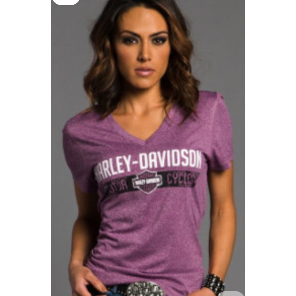 Harley-Davidson Womens Silky Heathered Purple Short Sleeve T-Shirt Size XL